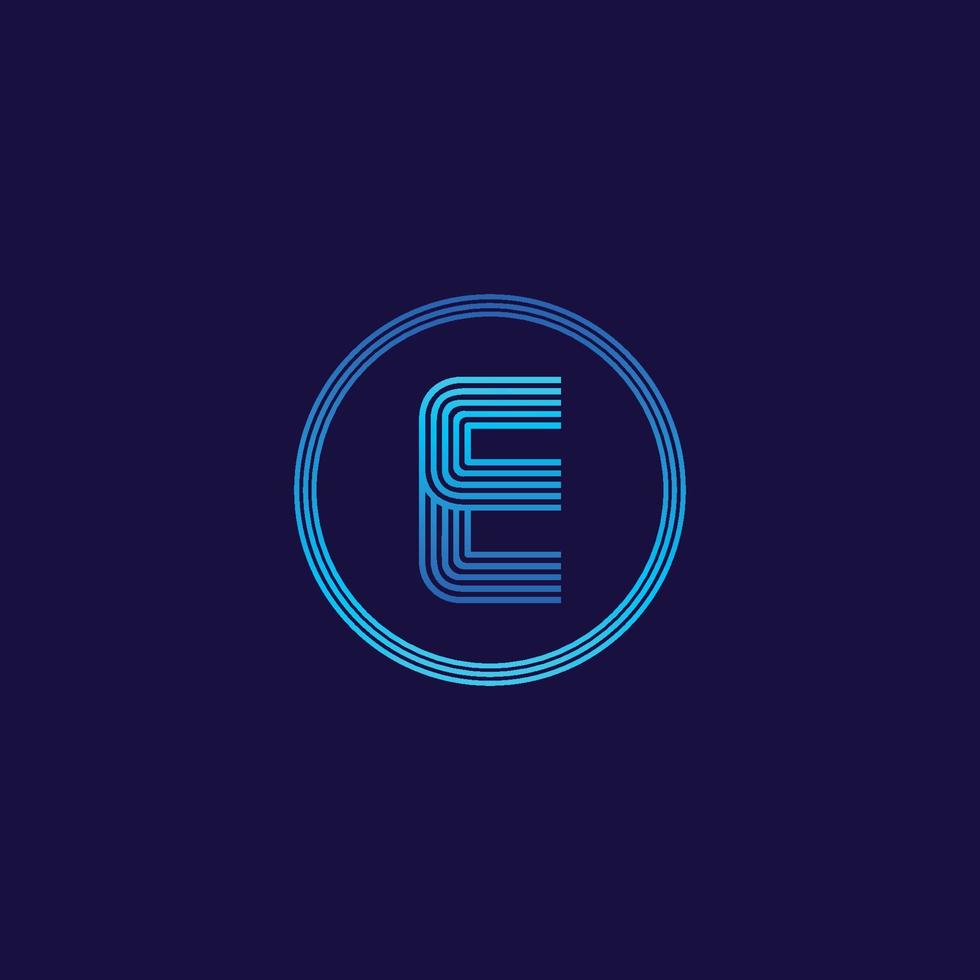 IT logo letter E tech company digital logo vector