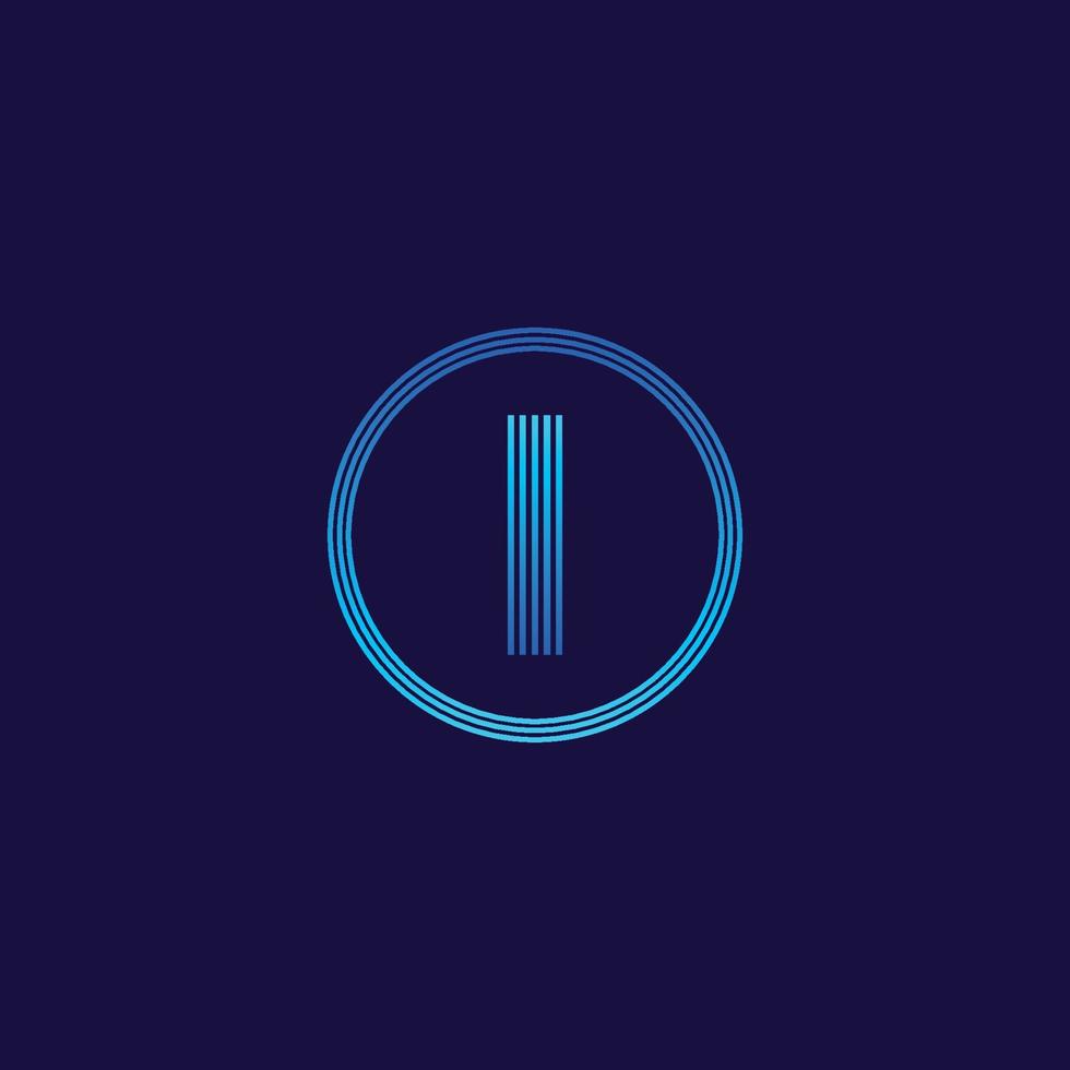 IT logo letter I tech company digital logo vector