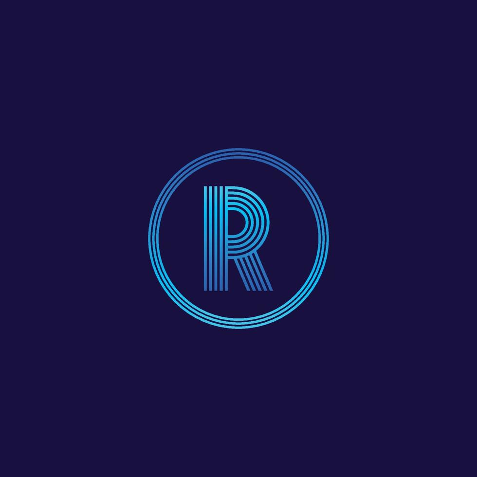 IT logo letter R tech company digital logo vector