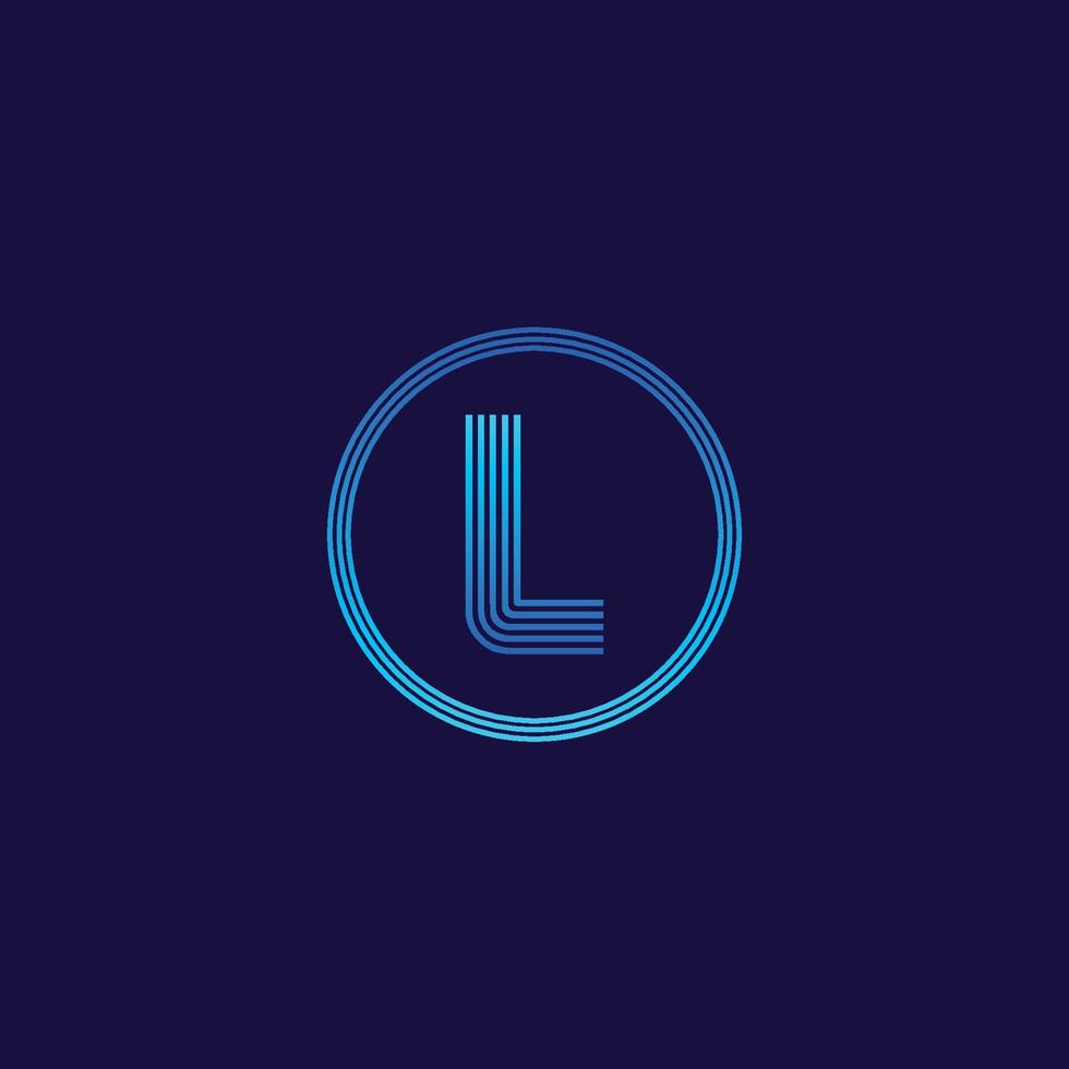 IT logo letter L tech company digital logo vector