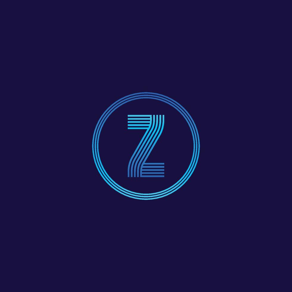 IT logo letter Z tech company digital logo vector