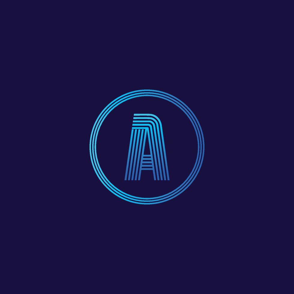 IT logo letter A tech company digital logo vector