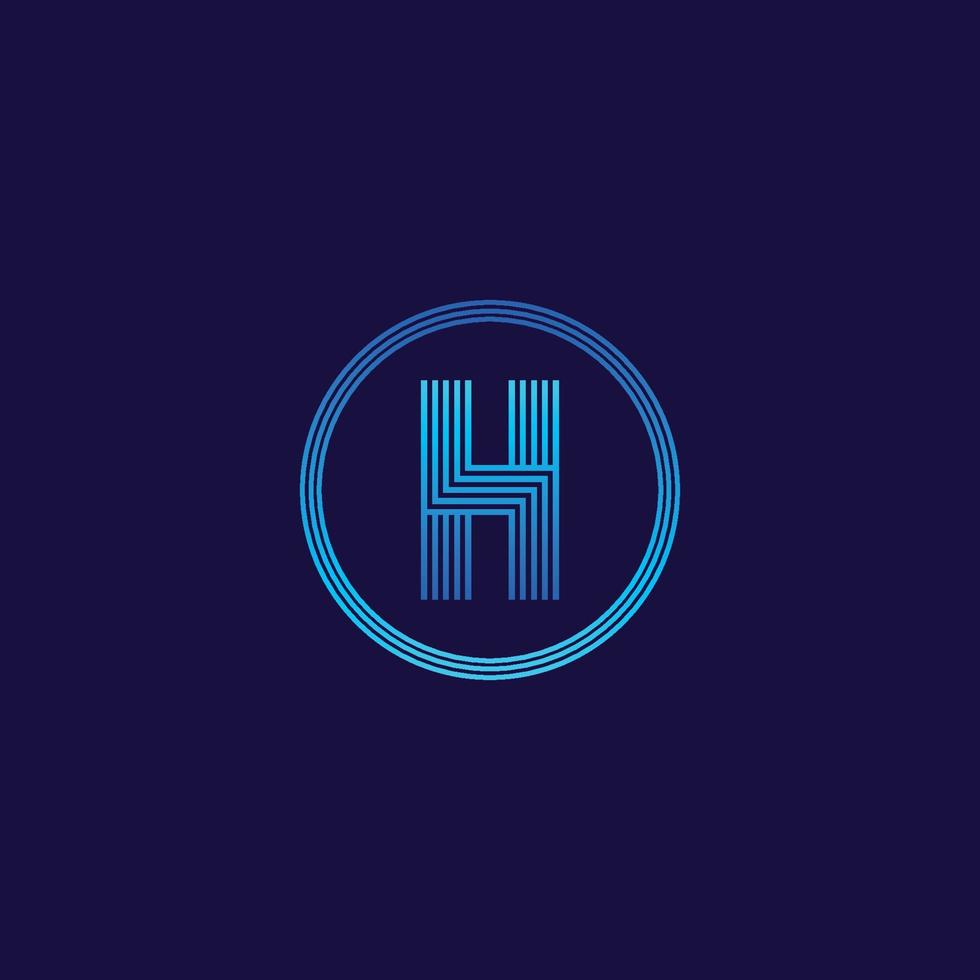 es logotipo letra h empresa de tecnología logotipo digital vector