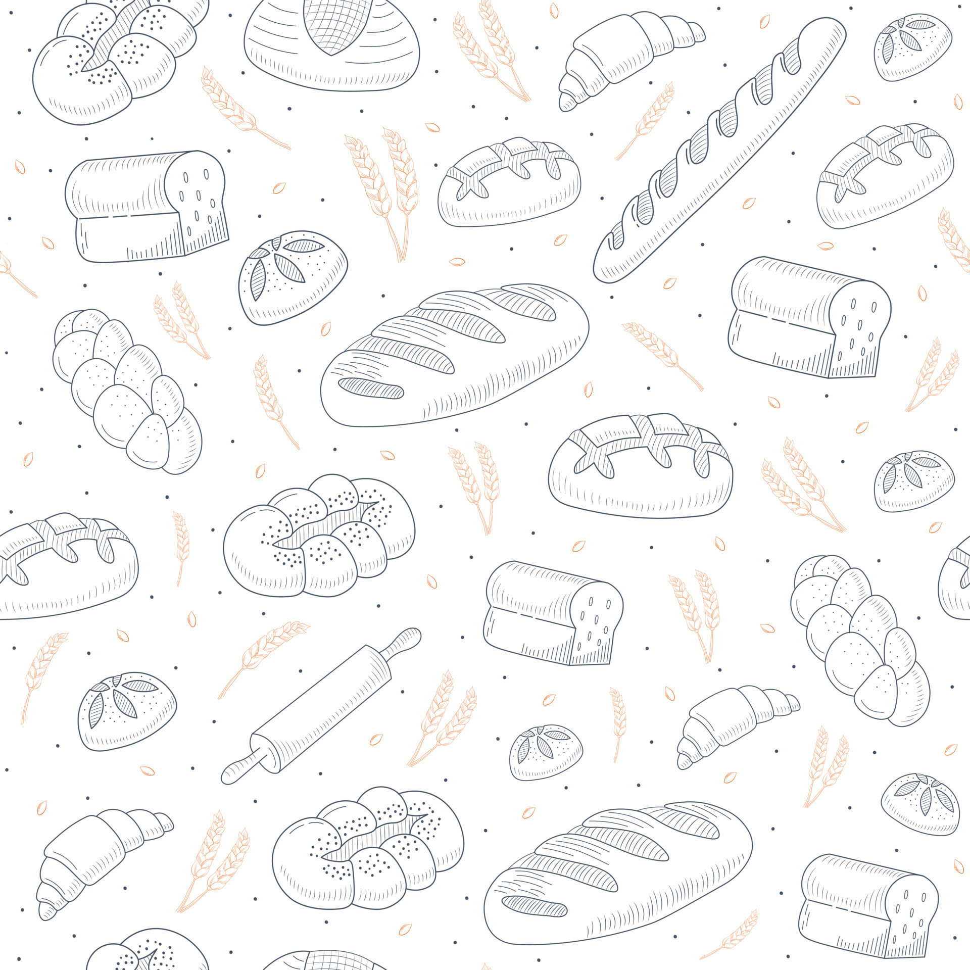 Seamless pattern for bakery shop cafe cupcake shop packaging design