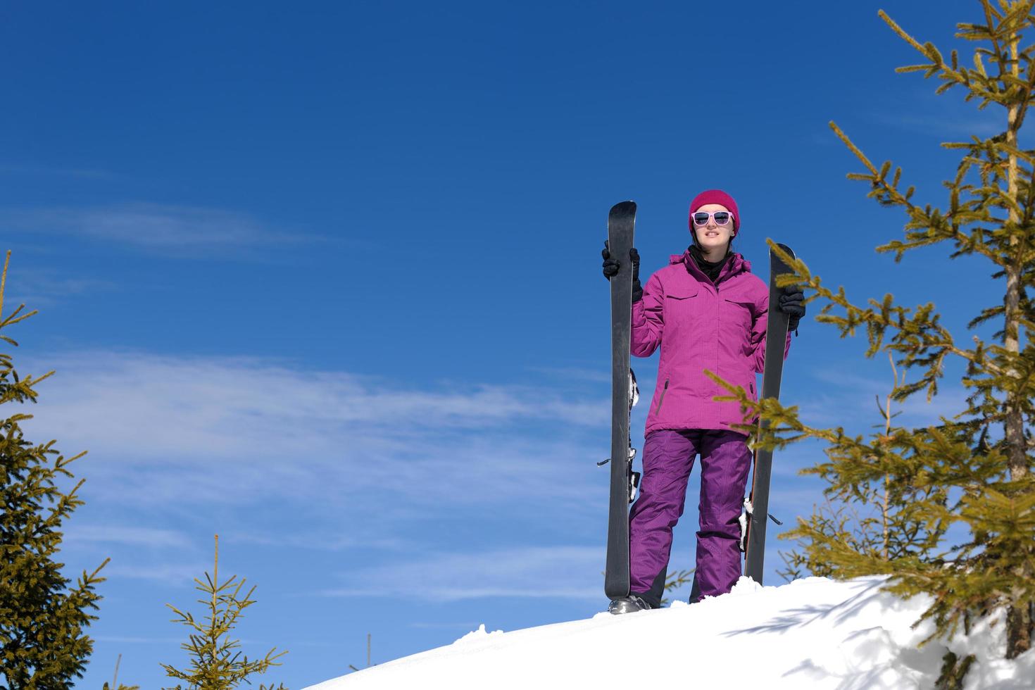 winter woman ski photo