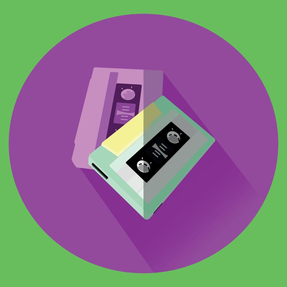 Audio cassette flat design vector image