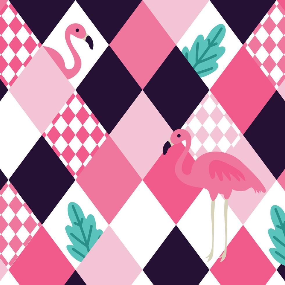 Geometrical Background of Pink Flamingo vector