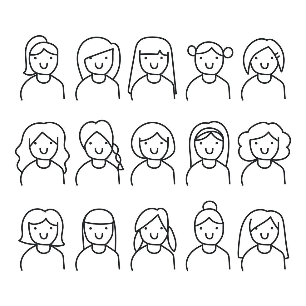 Collection of Women Faces vector