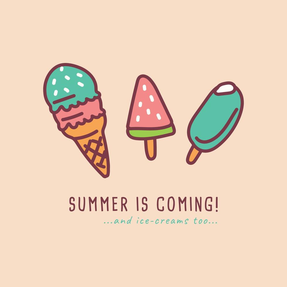 Summer Is Coming Colorful Illustration vector