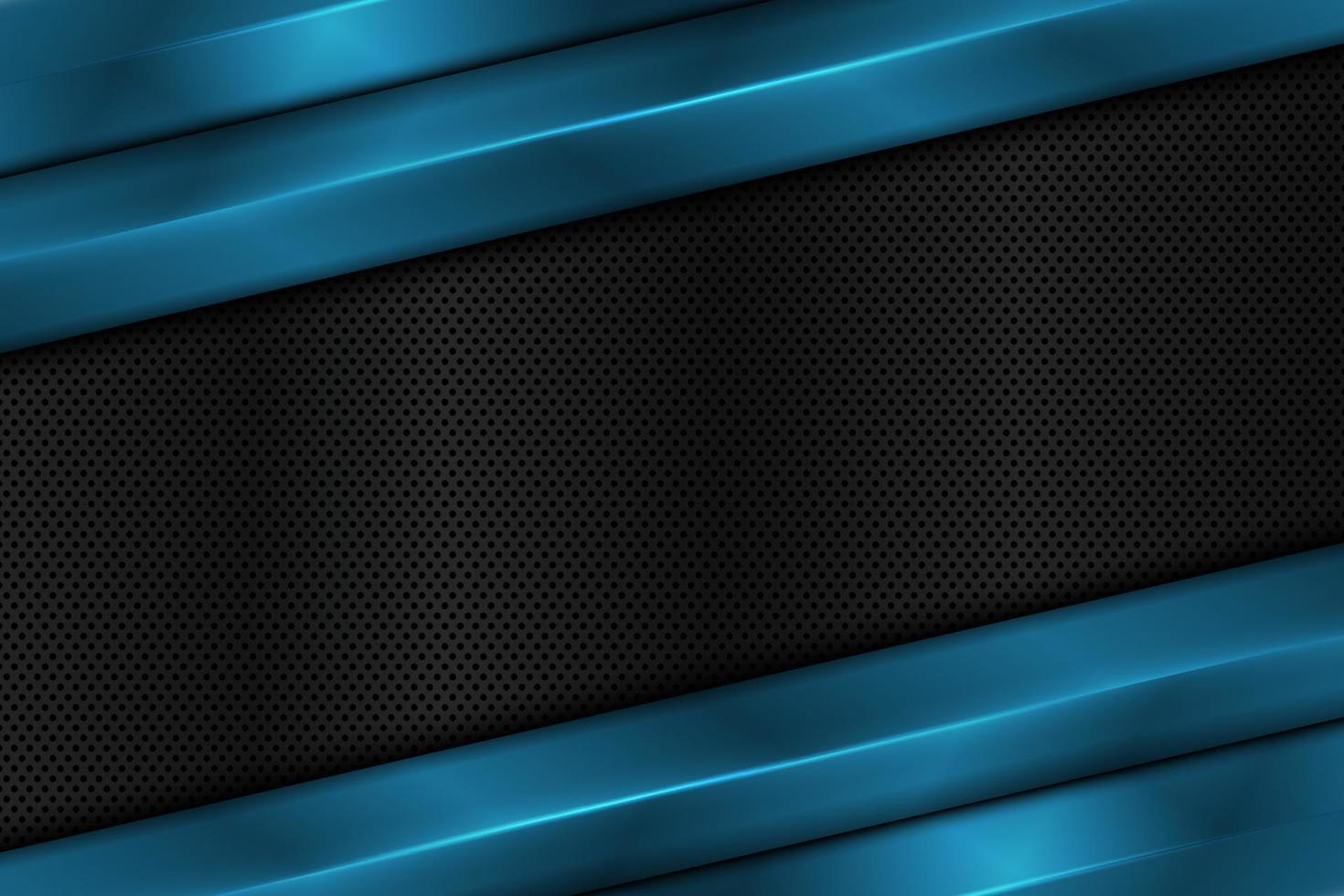 Blue metallic stripes and dark metal with dot texture. vector