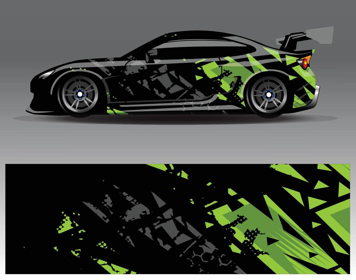 vector de diseño de envoltura de coche. Diseños de kits de fondo de carreras de franjas abstractas gráficas para envolver vehículos carrera de autos rally aventura y librea