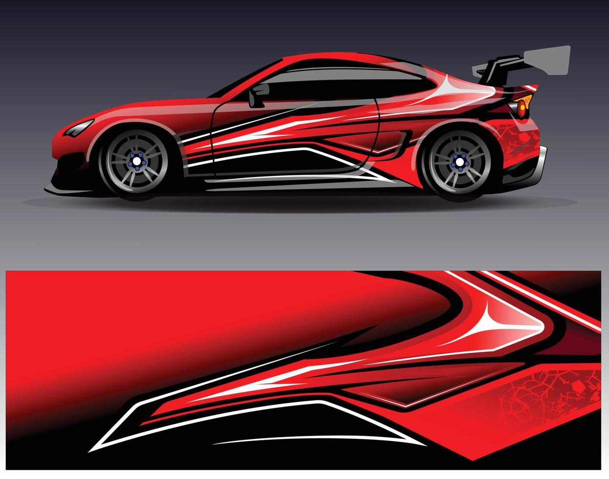 Car wrap design vector. Graphic abstract stripe racing background kit designs for wrap vehicle  race car  rally  adventure and livery vector