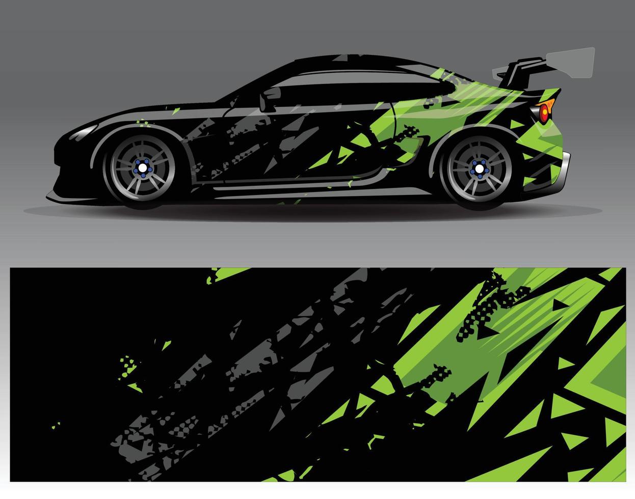 vector de diseño de envoltura de coche. Diseños de kits de fondo de carreras de franjas abstractas gráficas para envolver vehículos carrera de autos rally aventura y librea