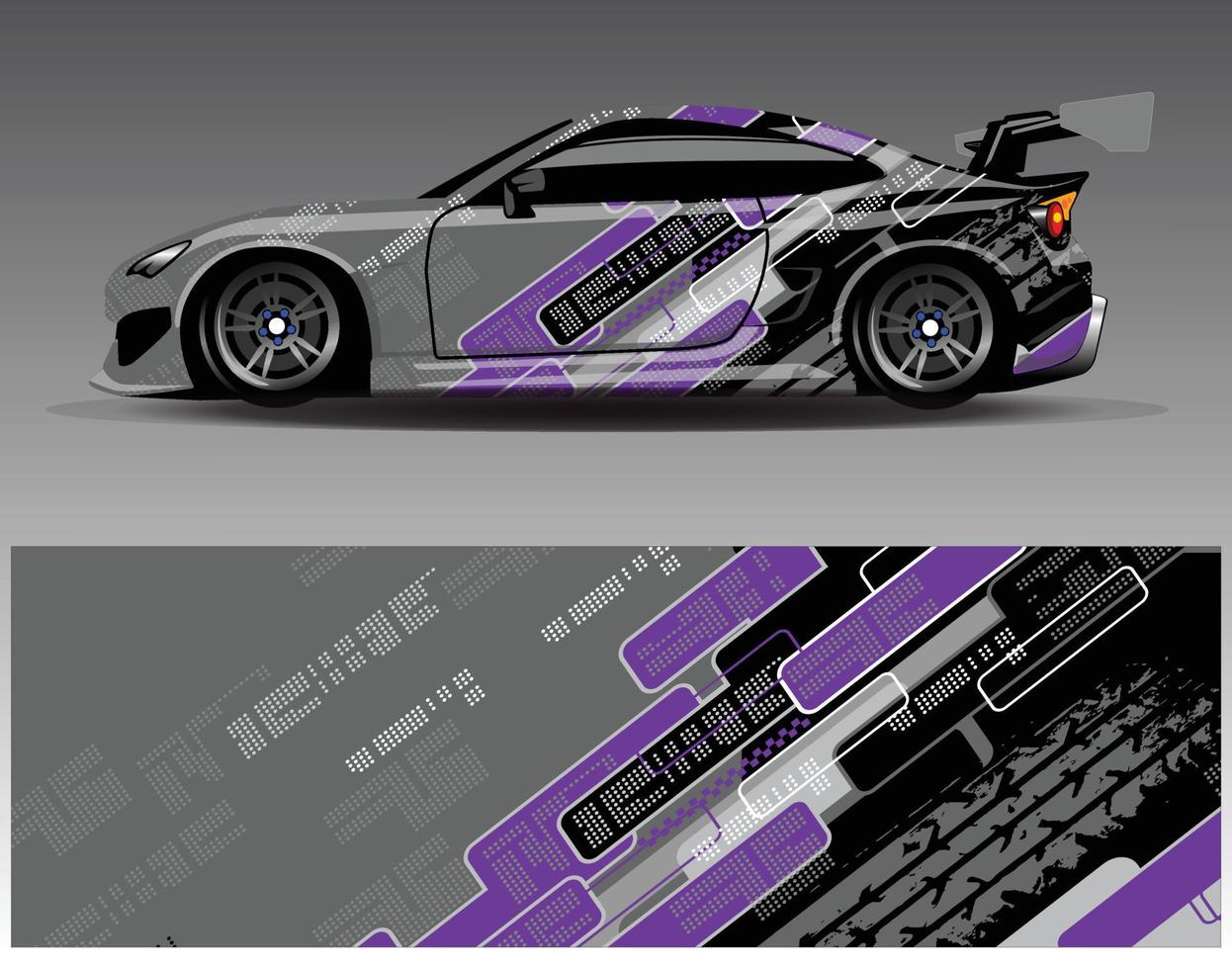 vector de diseño de envoltura de coche. Diseños de kits de fondo de carreras de franjas abstractas gráficas para envolver vehículos carrera de autos rally aventura y librea