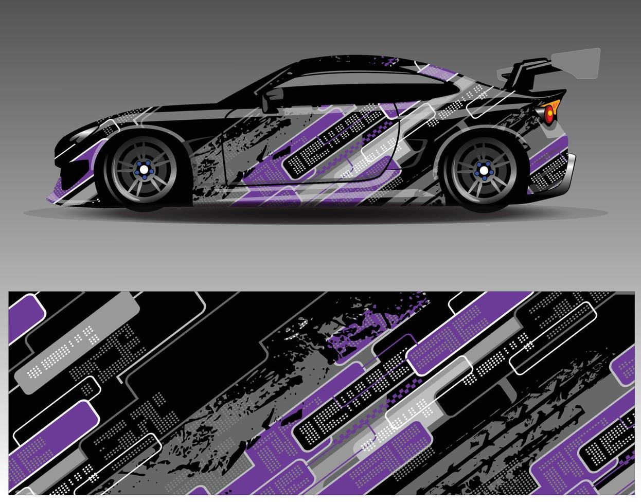 vector de diseño de envoltura de coche. Diseños de kits de fondo de carreras de franjas abstractas gráficas para envolver vehículos carrera de autos rally aventura y librea