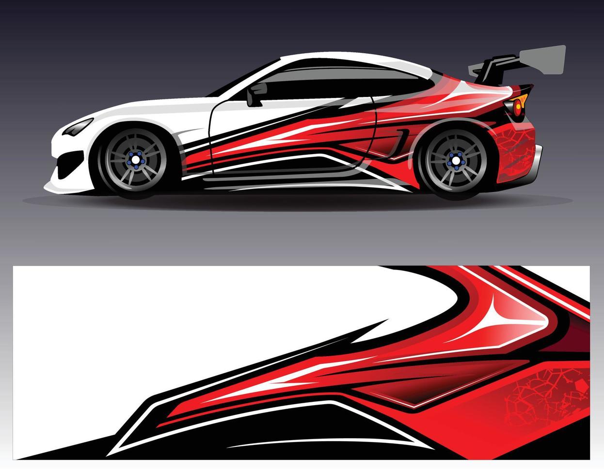 Car wrap design vector. Graphic abstract stripe racing background kit designs for wrap vehicle  race car  rally  adventure and livery vector