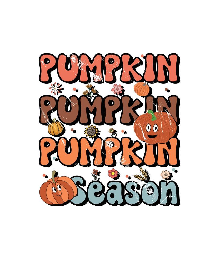 fall and autumn lettering, fall and autumn isolated hand drawn groovy typography vintage t-shirt design, vintage style t-shirt design, retro print design, groovy style motivational Quotes design. vector