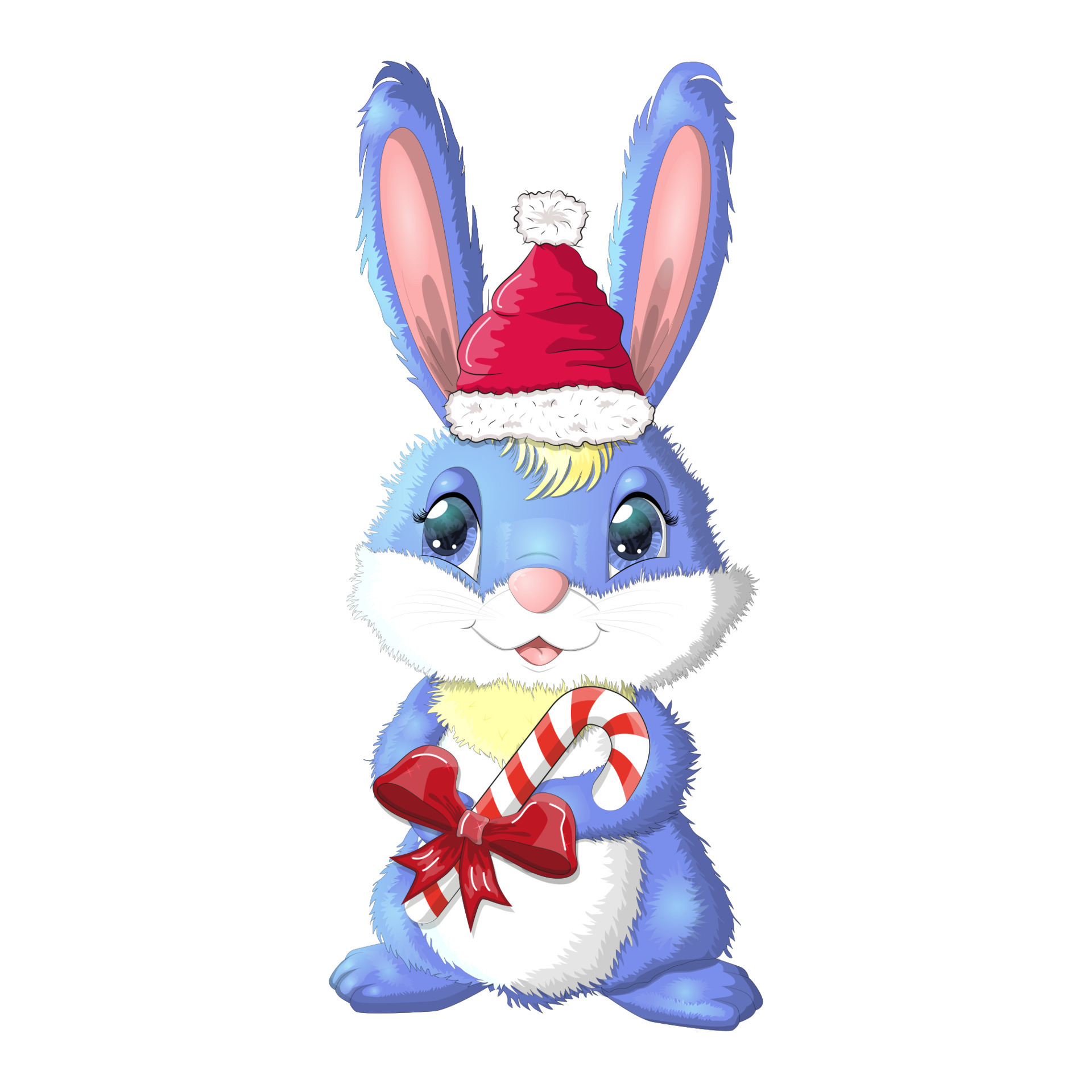  2023 Christmas Hanging Ornament Colorful Bunny Cartoon