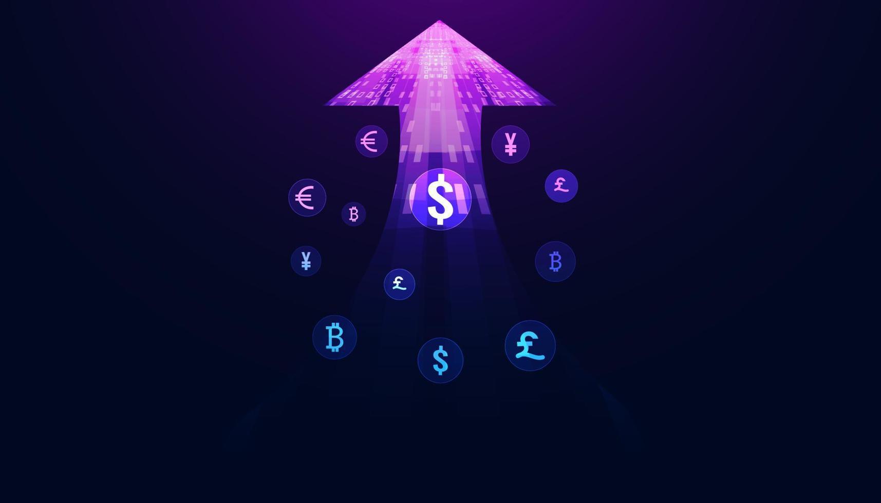 Abstract Money Transfer Online Currency On Background Modern Blue