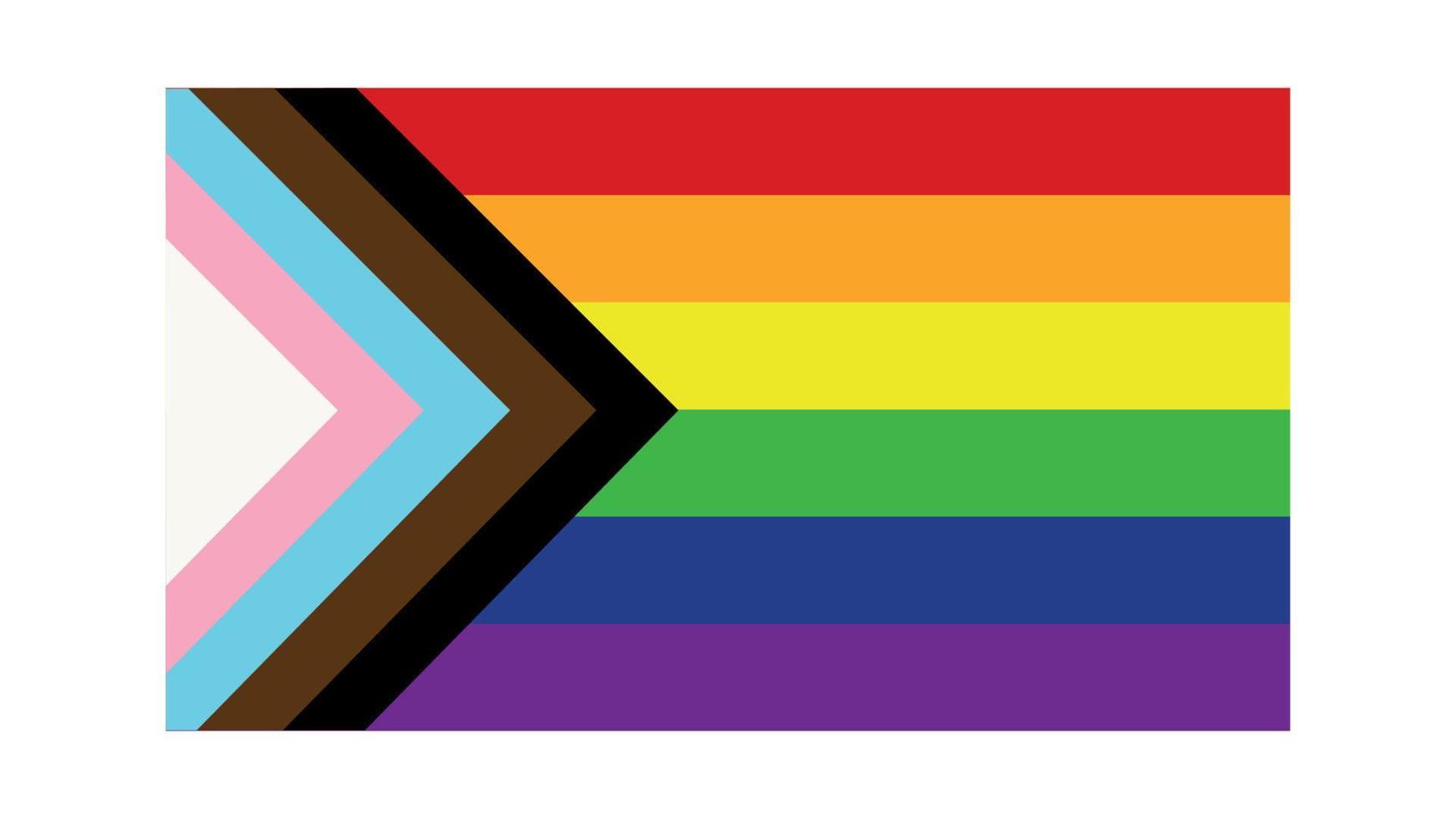 nueva bandera del orgullo de los derechos lgbtq. bandera del orgullo progresista. vector