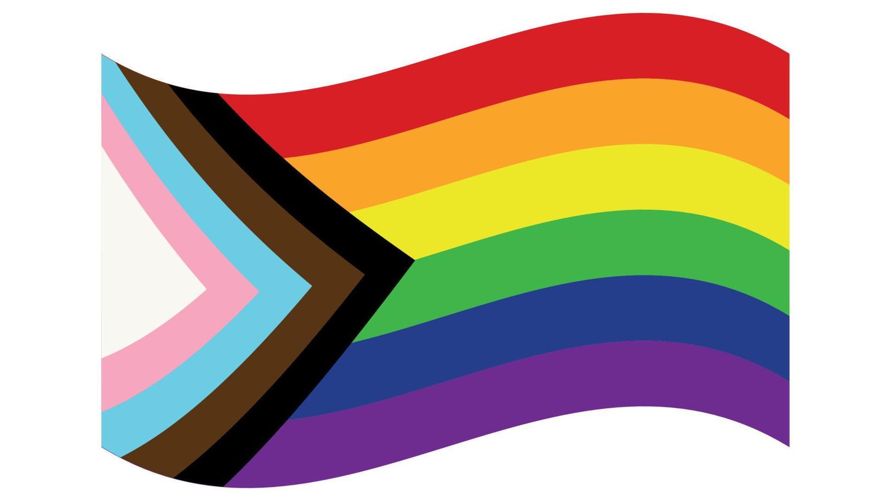 nueva bandera del orgullo de los derechos lgbtq. bandera del orgullo progresista. vector