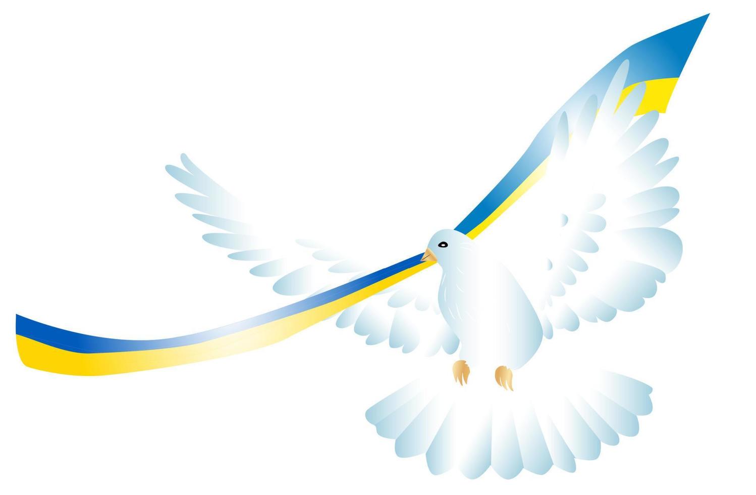 Dove of Peace with Flag of Ukraine. The concept of peace in Ukraine. vector