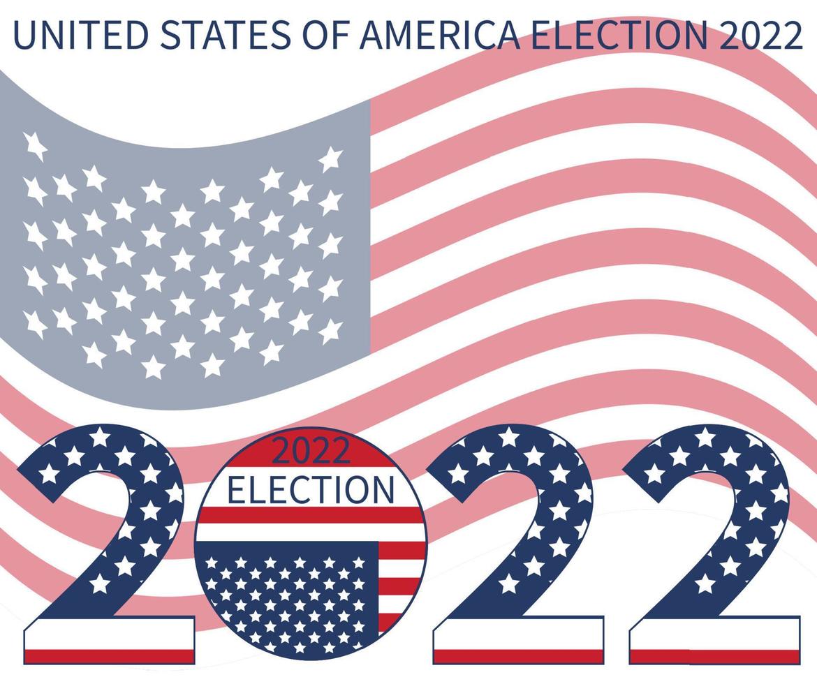 día de las elecciones intermedias. vote 2022 usa, diseño de pancartas. campaña electoral política vector