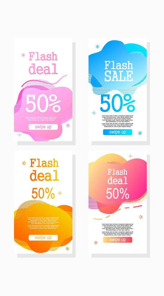set of colorful vector banners promotion for social media stories