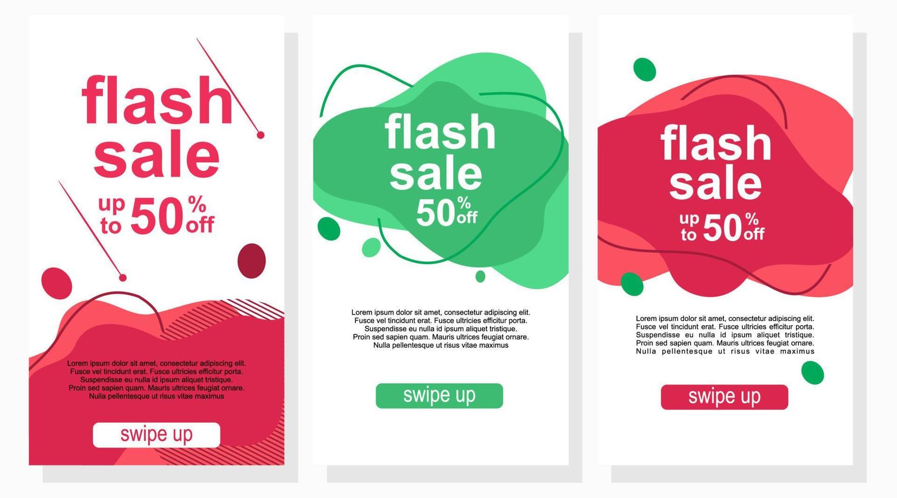 abstract modern set of sale labels promotion social media stories design vector