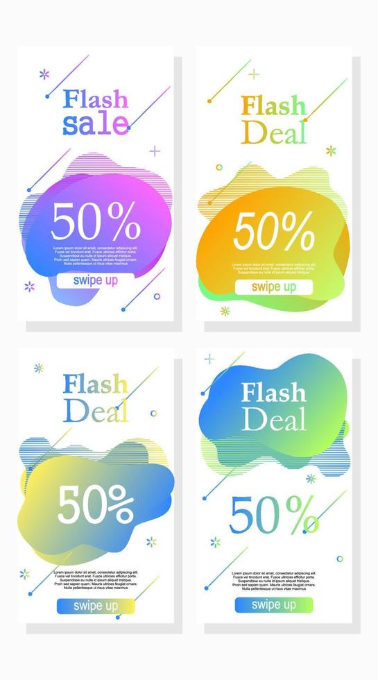 set of speech bubbles social media sale banner stories vector