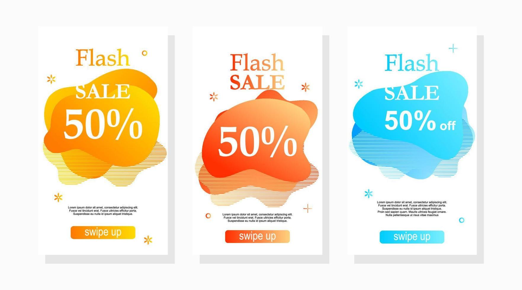 abstract set of sale labels promotion social media stories vector