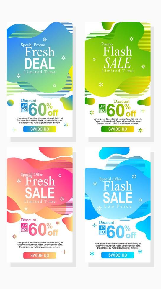abstract modern sale banner design for social media advertisement stories with abstract shape vector