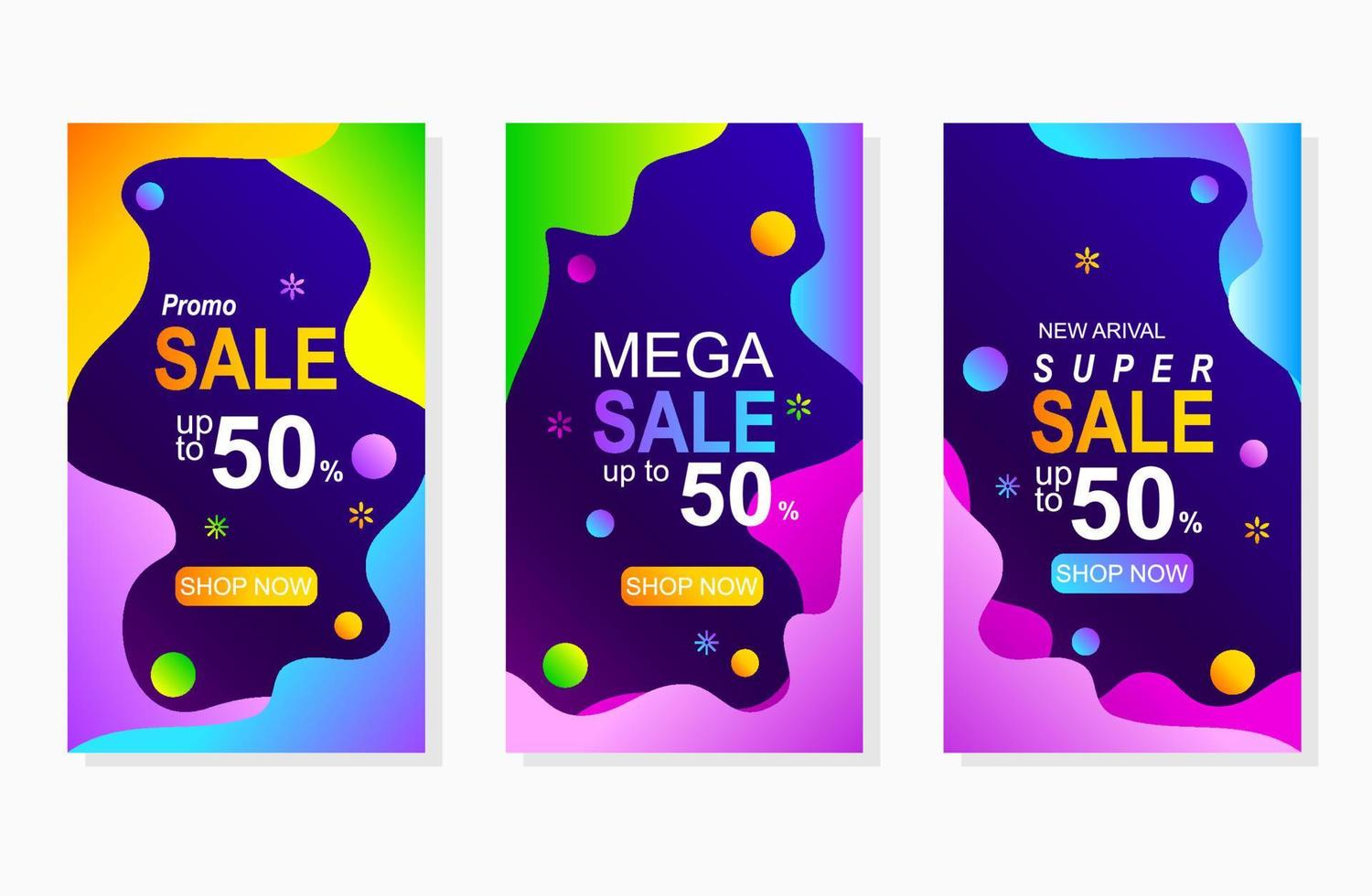 abstract amoeba liquid sale banner stories promotion for social media vector