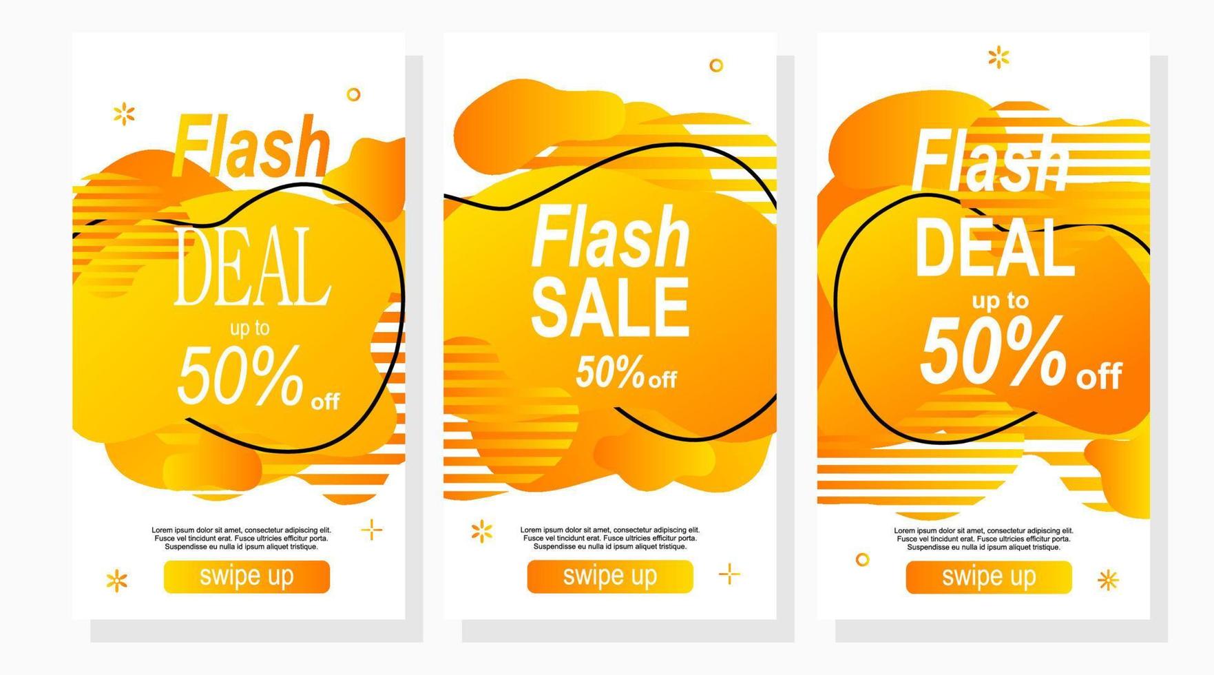 set of labels for sale and discount for social media stories vector