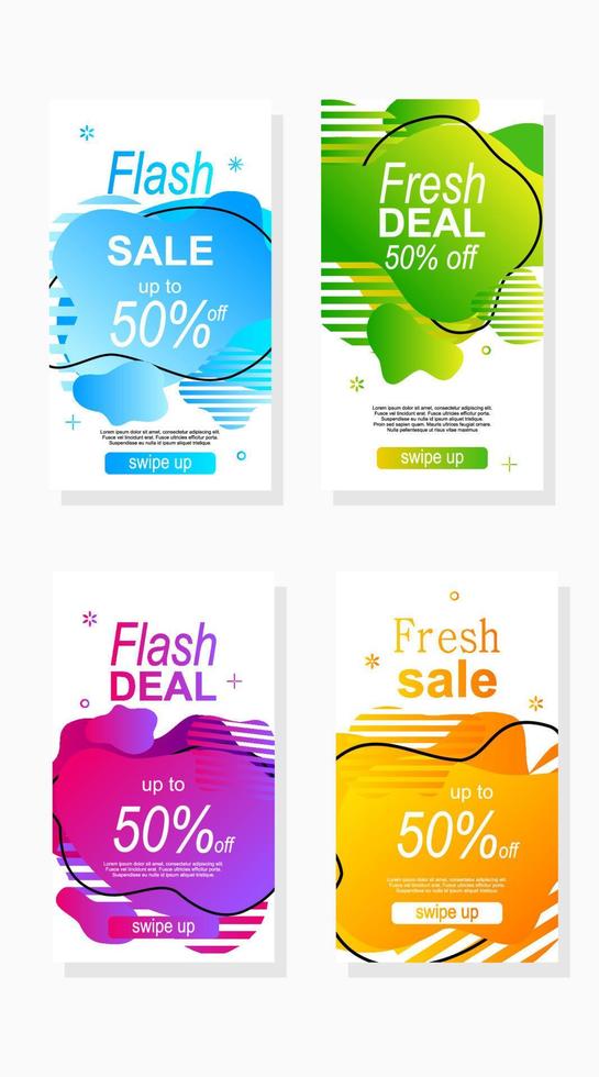 modern set of labels promotion for social media post stories vector