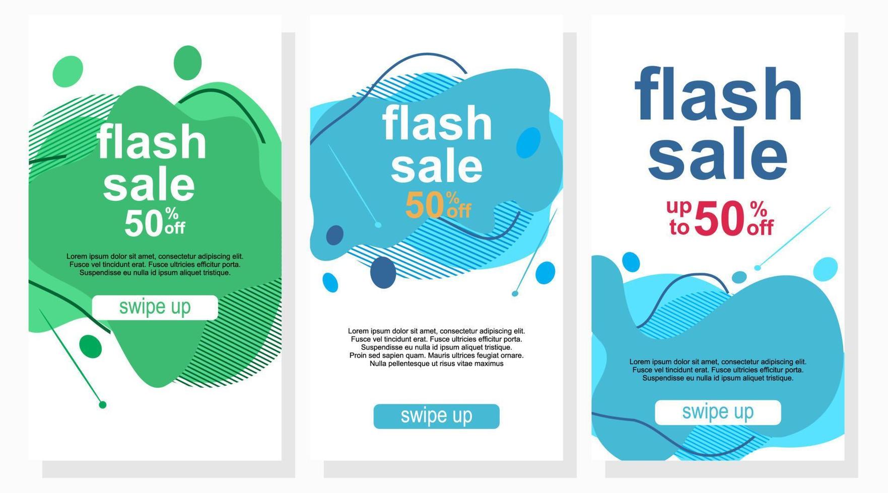 abstract modern set of labels for sale banner promotion social media stories vector