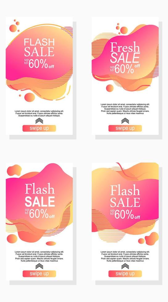 set of modern sale banners for social media advertisement vector