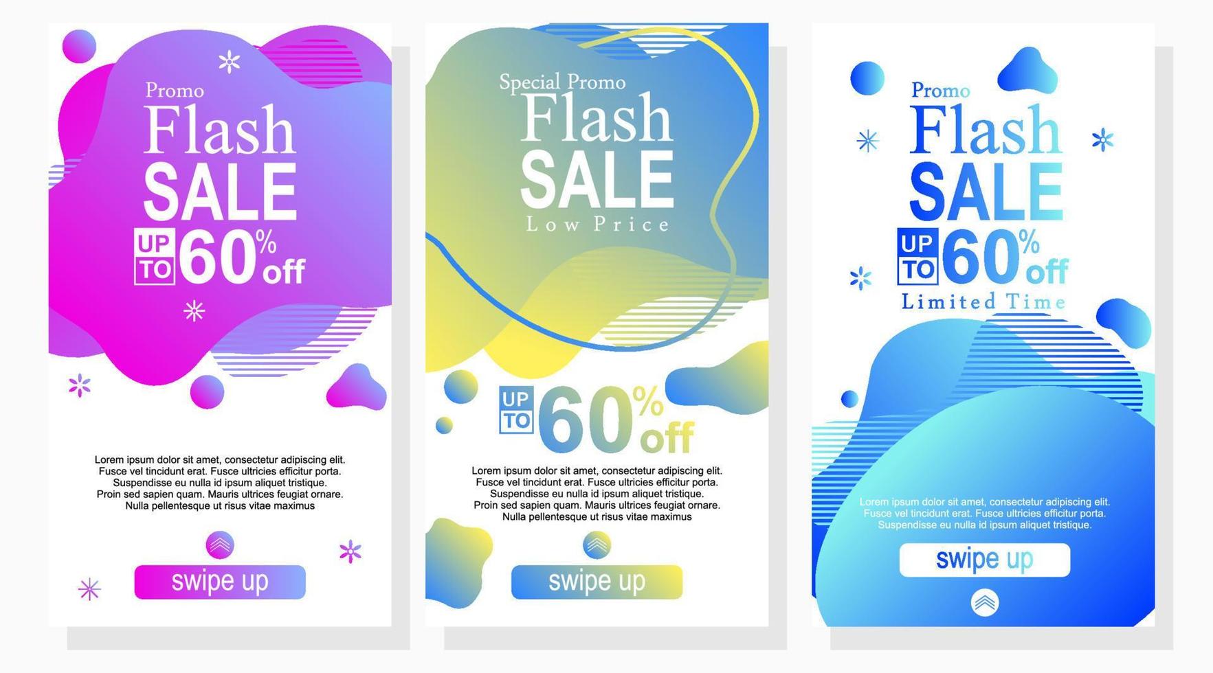 set of modern sale labels and promotion banner design for social media advertisement vector