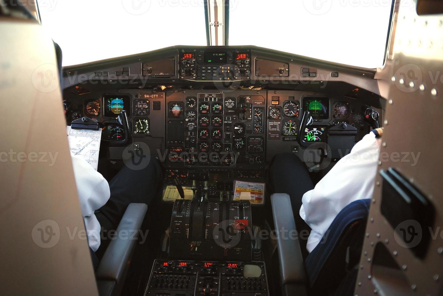Airplane cockpit view photo