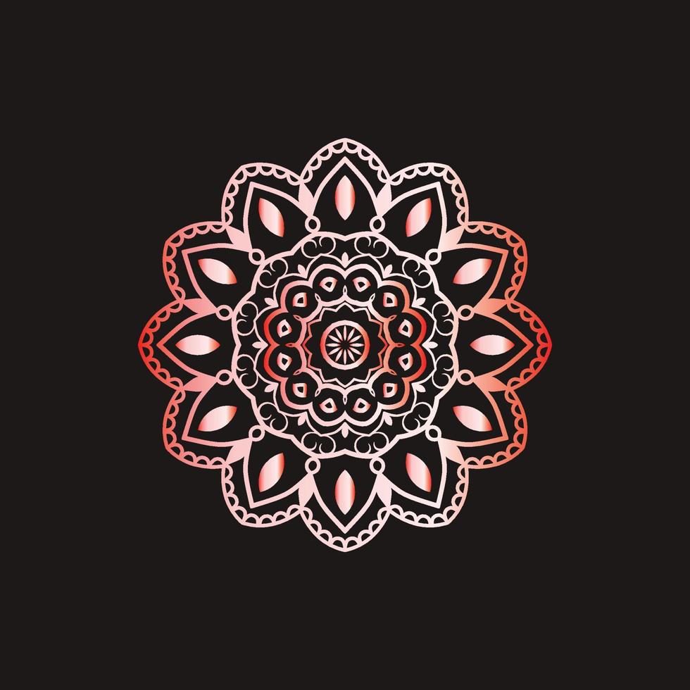 diseño de fondo floral de diseño de mandala ornamental marrón vector