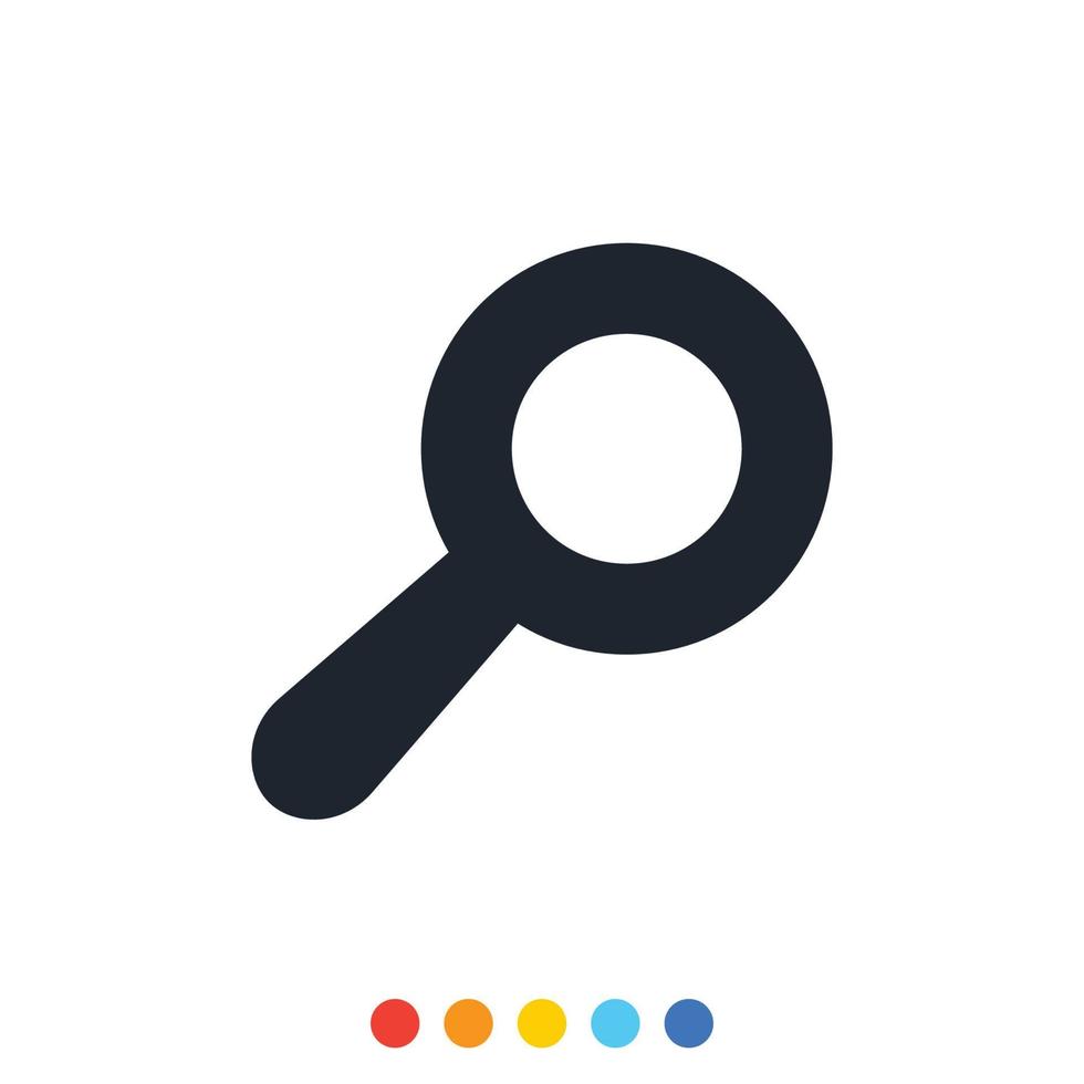 Magnifying glass icon, Search icon, Inspection icon. vector