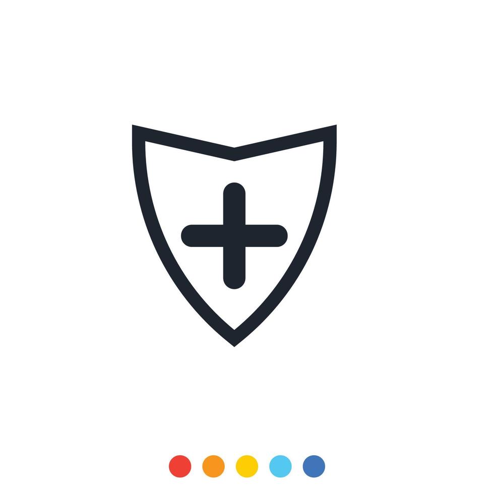 Protection shield icon, Interception icon, Antivirus icon. vector