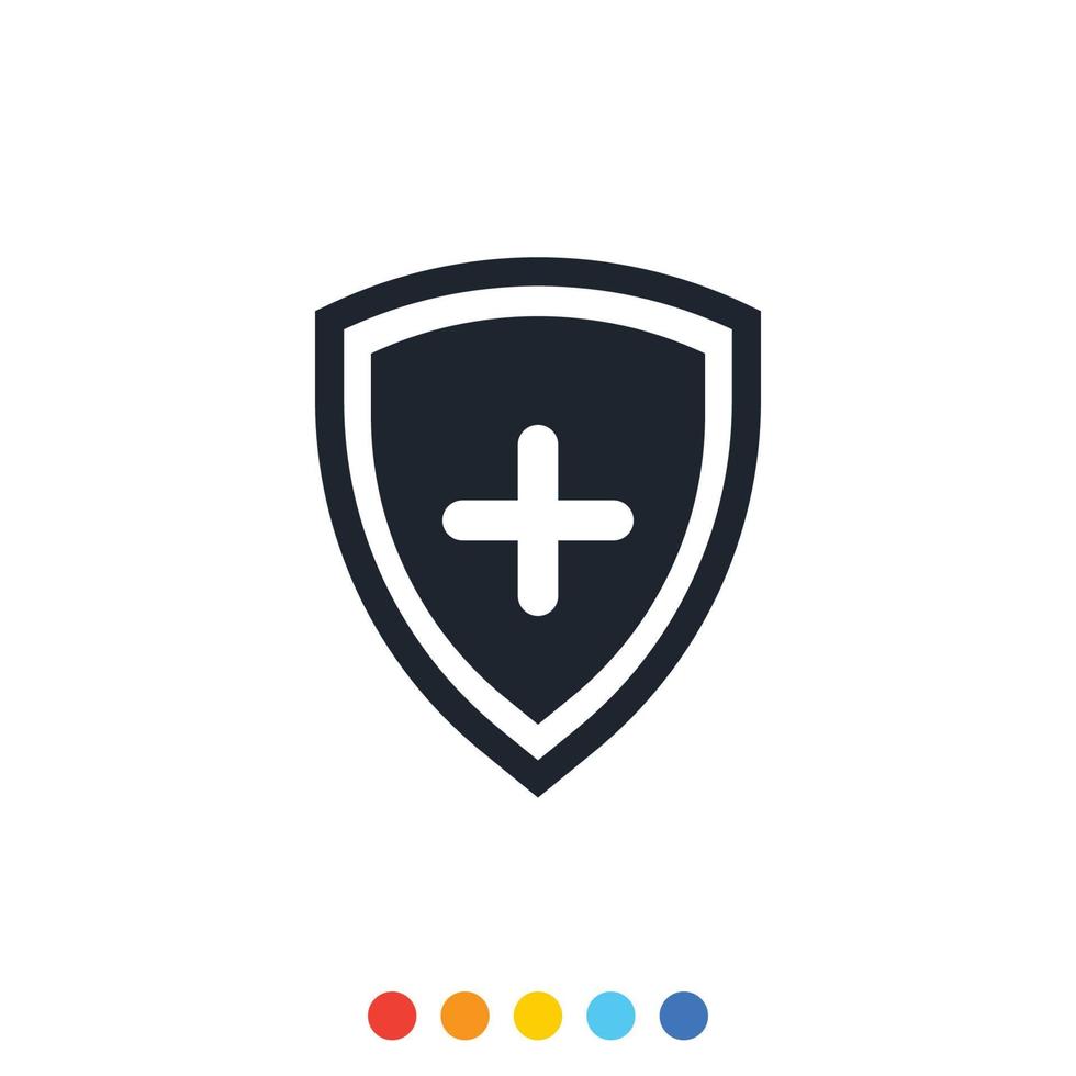 Protection shield icon, Interception icon, Antivirus icon. vector