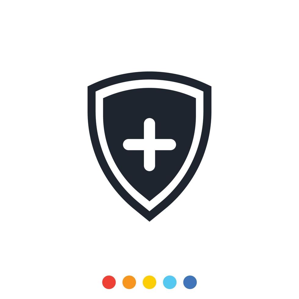 Protection shield icon, Interception icon, Antivirus icon. vector