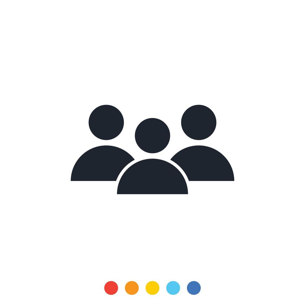 Simple people icon, Icon of grouping of people. vector