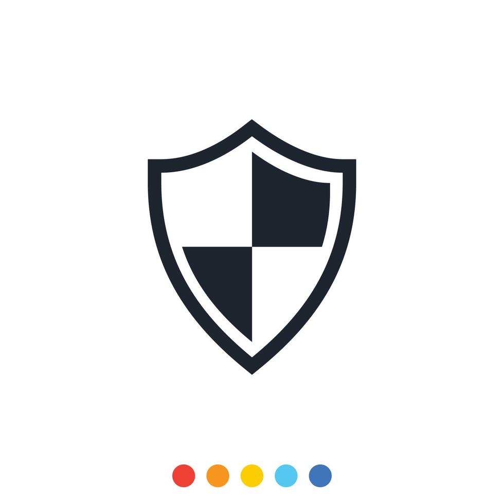 Protection shield icon, Interception icon, Antivirus icon. vector