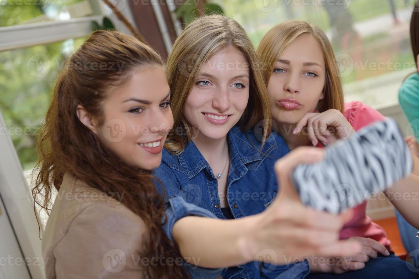 teens group in school photo
