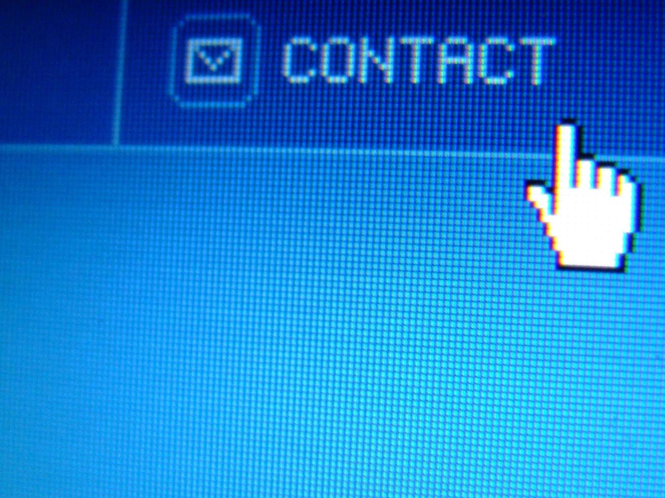 contact button hand photo
