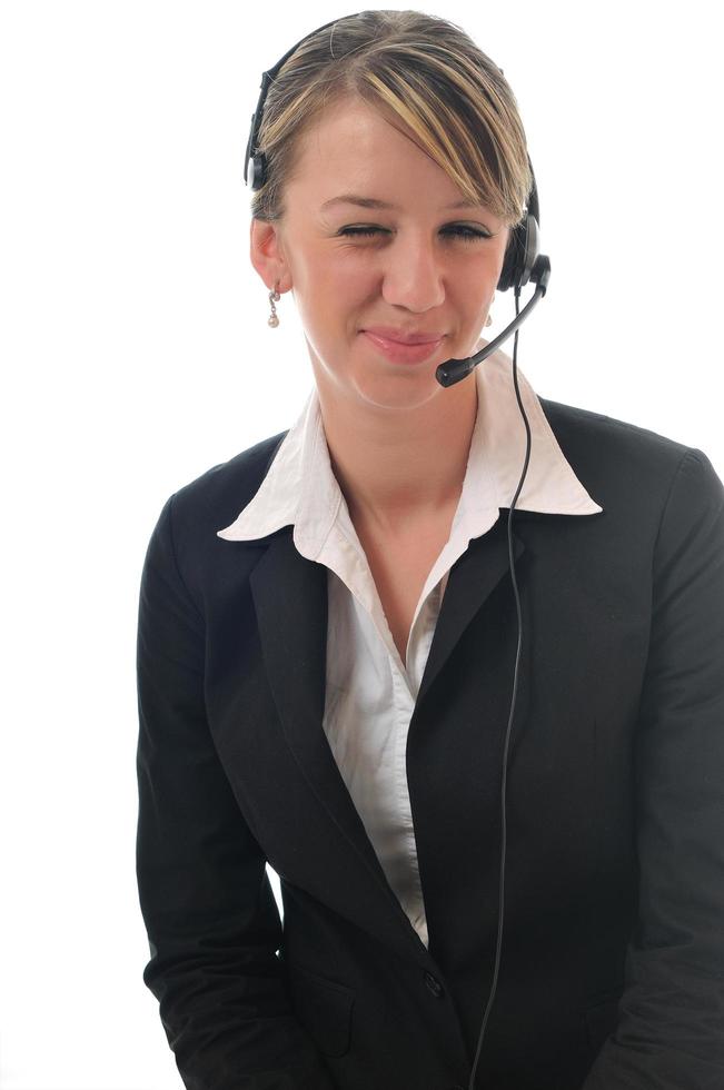 business woman with headset photo