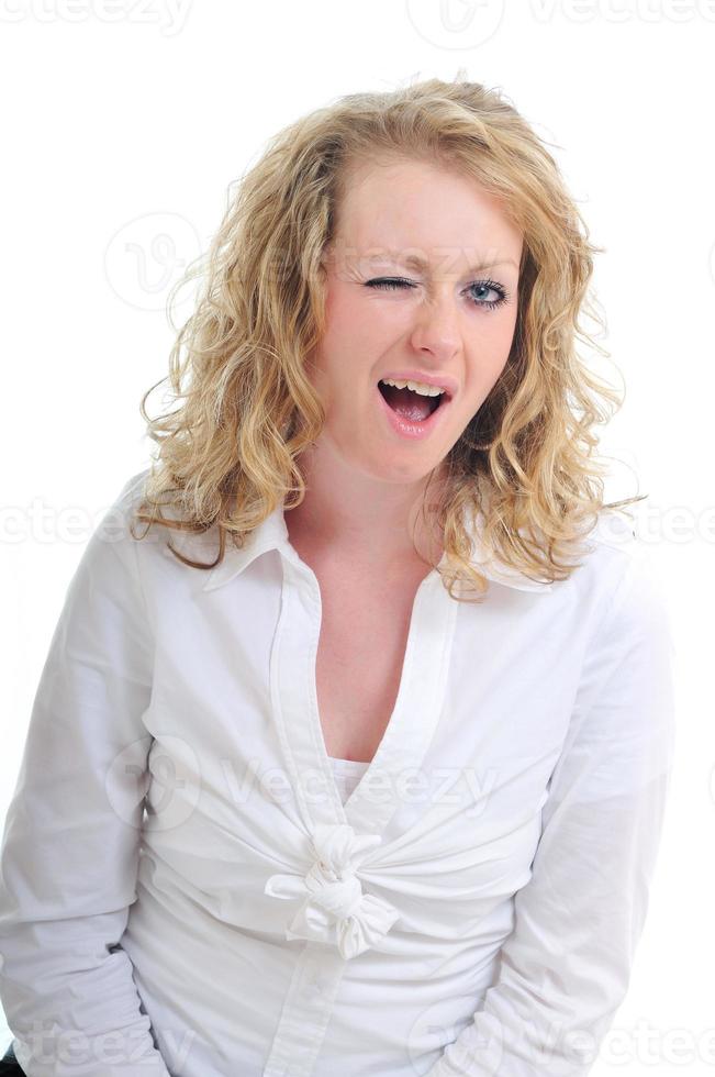 blonde woman isolated photo